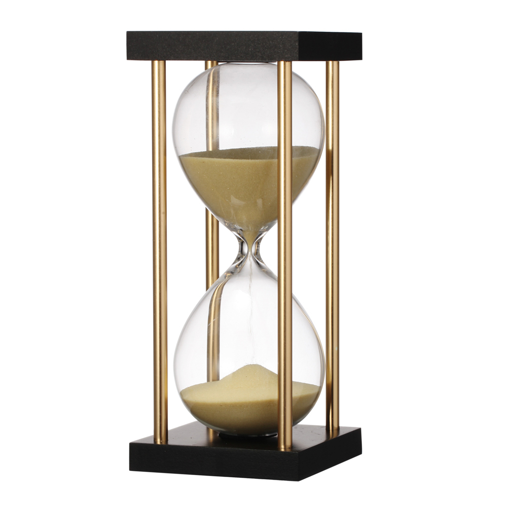Hourglass in stand 17.5cm tan approx 15 mins