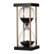 Hourglass in stand 17.5cm black approx 15 mins