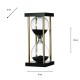 Hourglass in stand 17.5cm black approx 15 mins