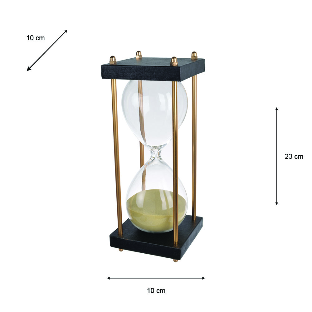 Hourglass in stand 23cm tan approx 30 mins