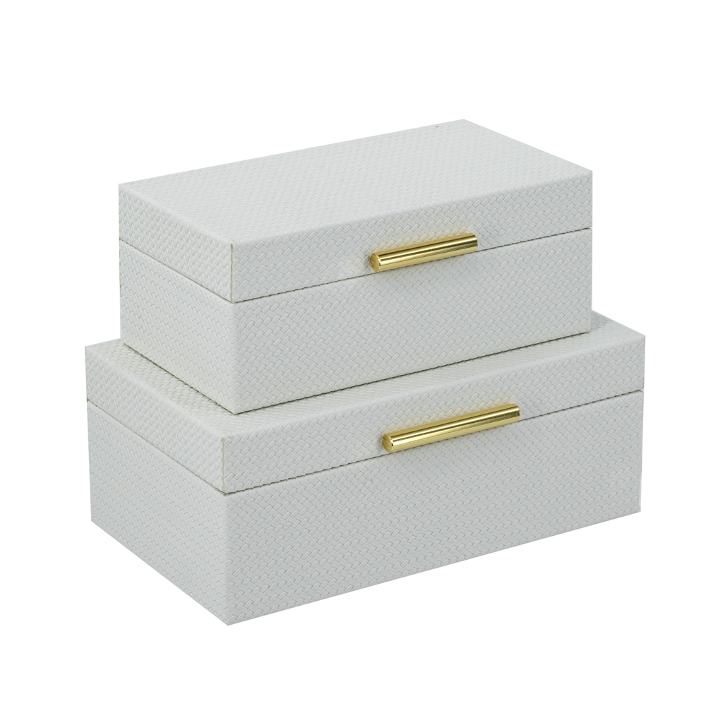 Decorative s/2 boxes ivory