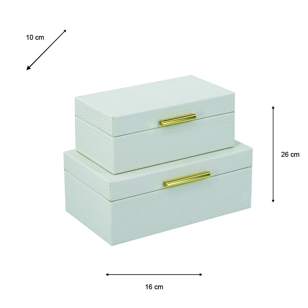 Decorative s/2 boxes ivory