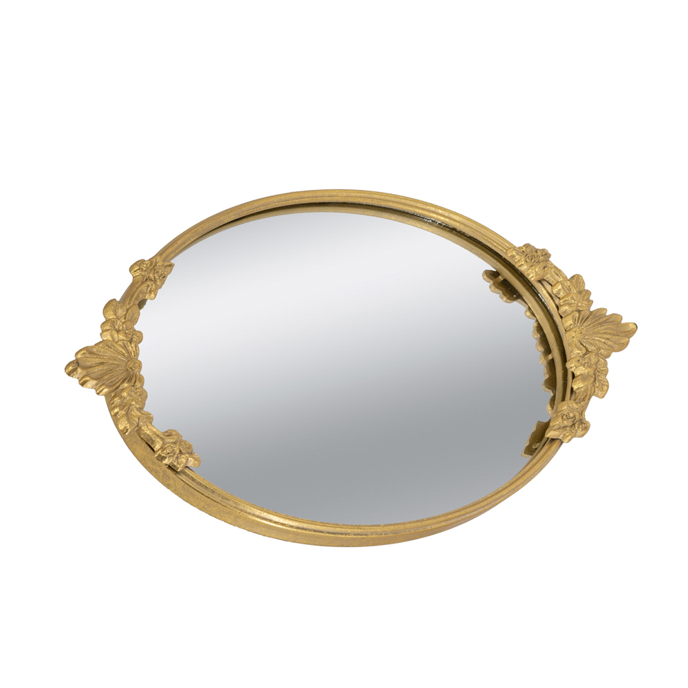 Decorative tray gold round