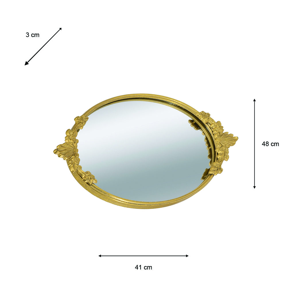 Decorative tray gold round