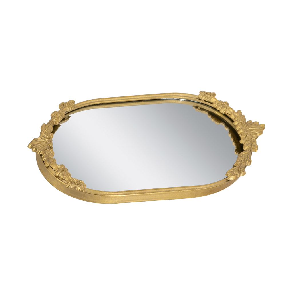 Decorative tray gold oblong