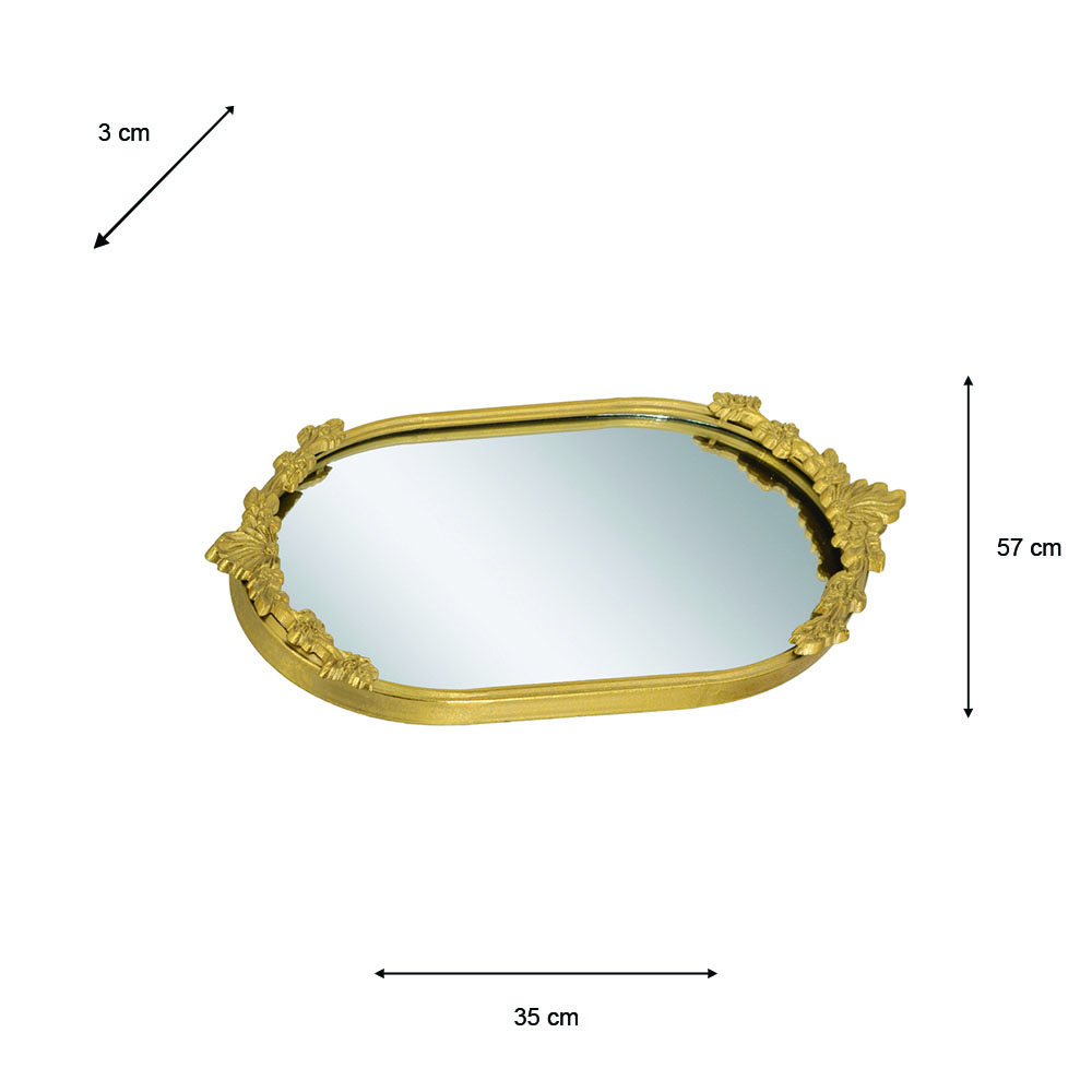 Decorative tray gold oblong