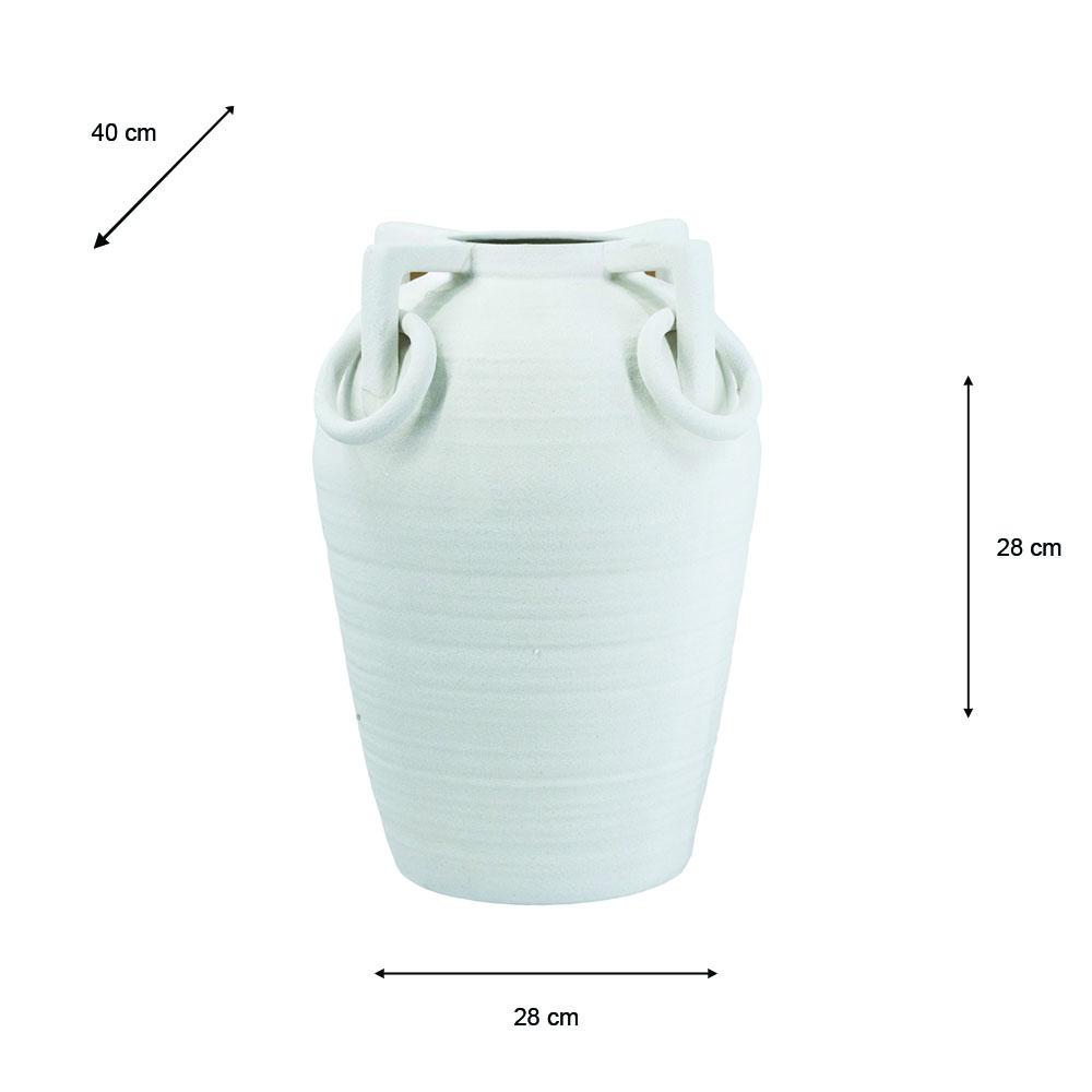 Loop vase light stone 39.5cm