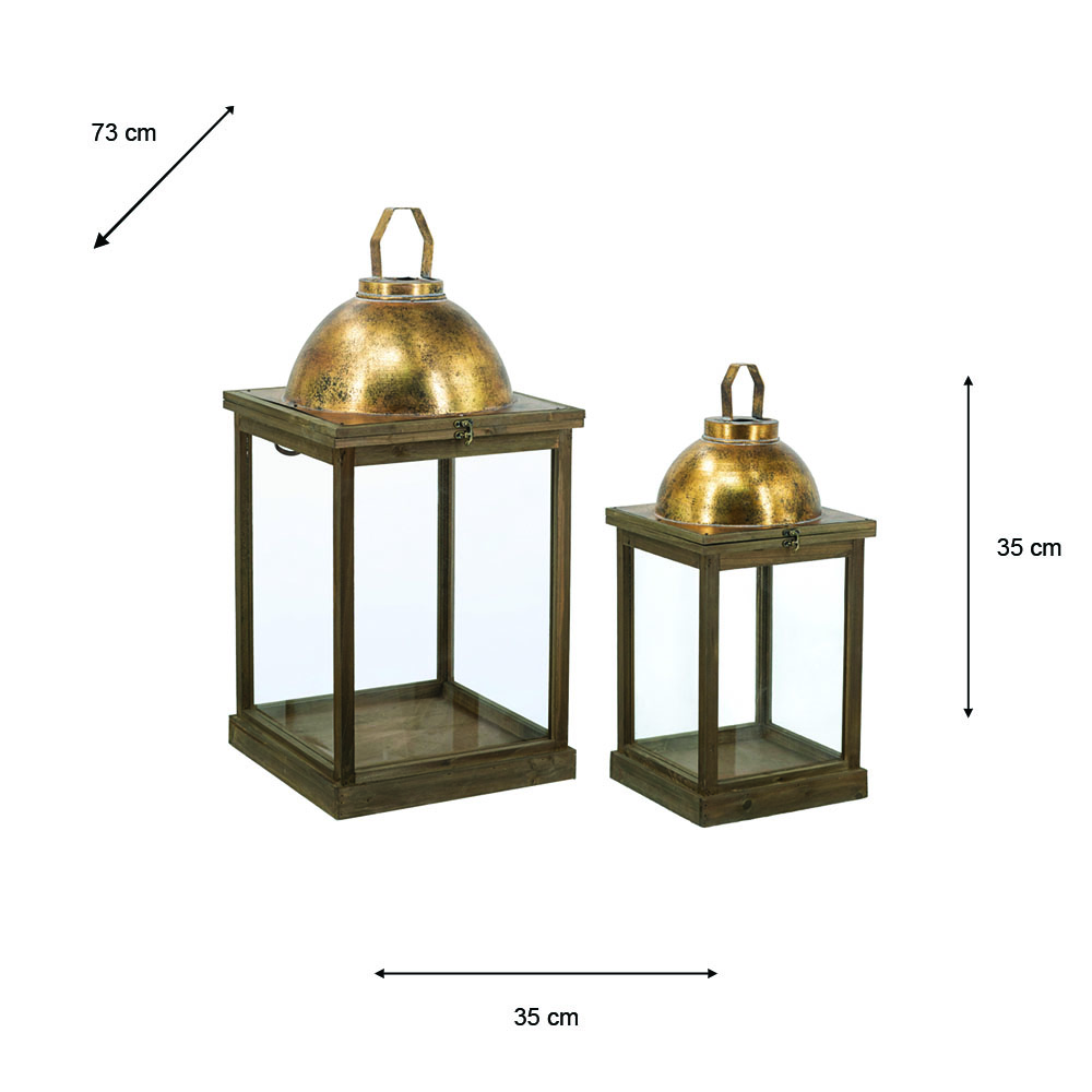 Lantern s/2 gold 73cm