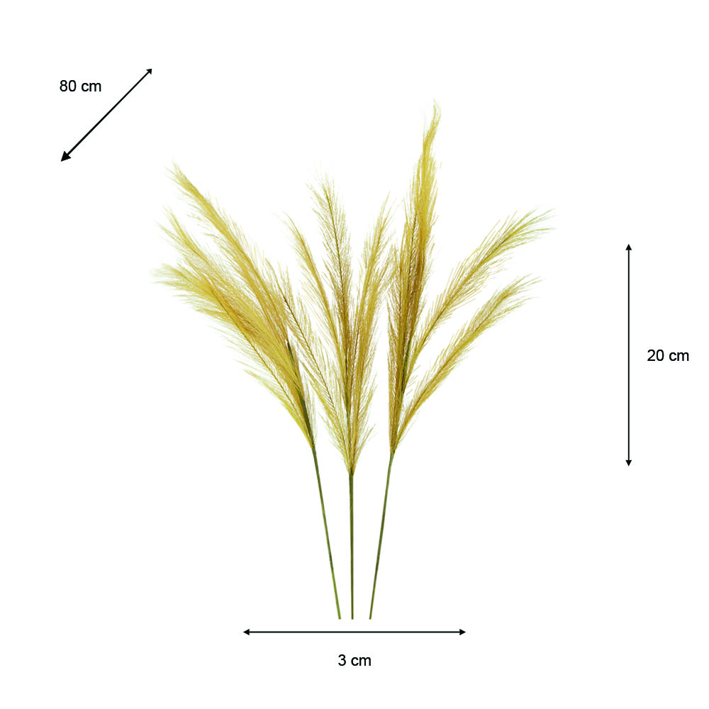 Artificial pampas grass 80cm bundle 3 natural