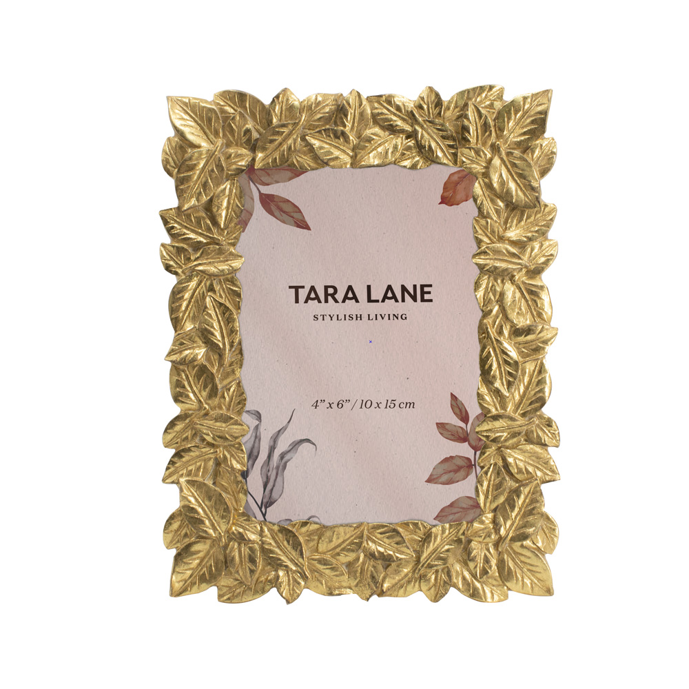 Leaf photo frame gold 4 x 6