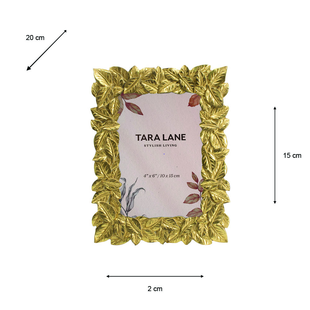 Leaf photo frame gold 4 x 6