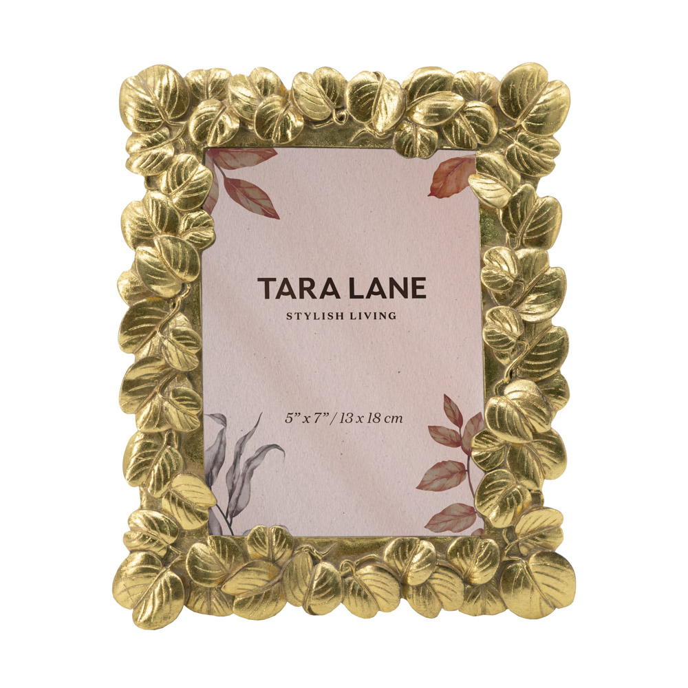 Leaf photo frame gold 5 x 7