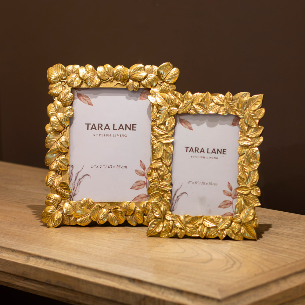 Leaf photo frame gold 5 x 7