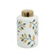 Lidded jar green/gold 23.5cm