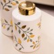 Lidded jar green/gold 23.5cm