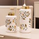 Lidded jar green/gold 23.5cm
