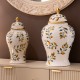 Ginger jar green/gold 48.5cm