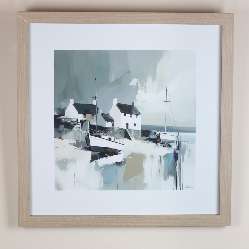 Framed print waters edge/sea spirit 2 asst 