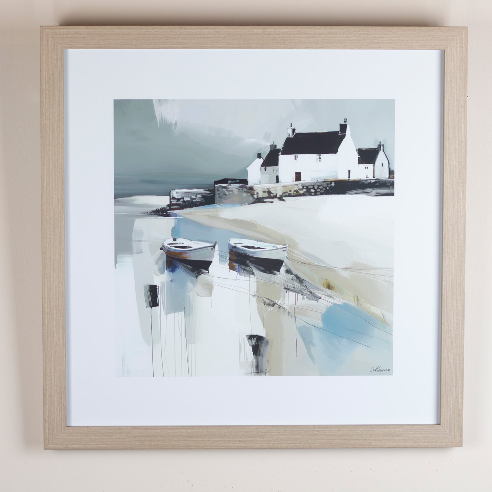 Framed print waters edge/sea spirit 2 asst 