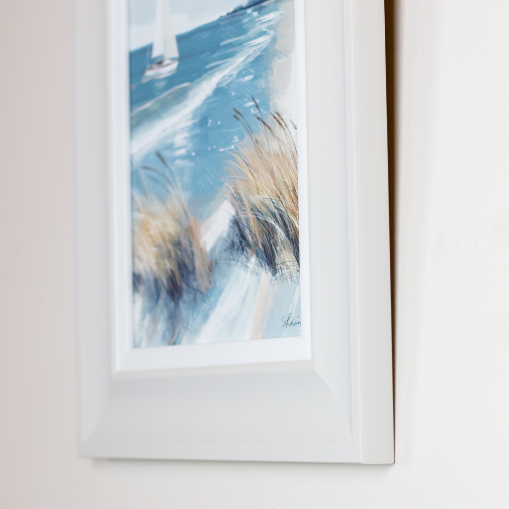 Framed print white sails/ making waves 2 asst