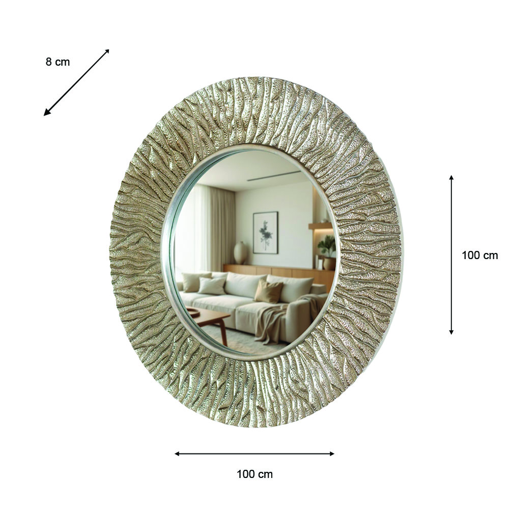 Kelsey mirror round champagne 100cm