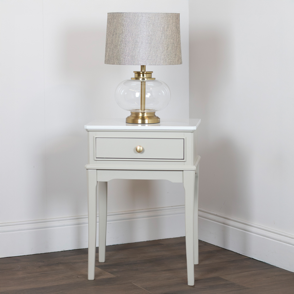Monroe 1 dr accent table with marble top stone