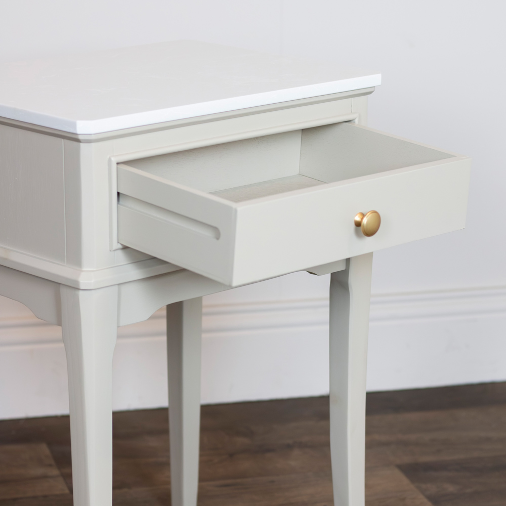 Monroe 1 dr accent table with marble top stone