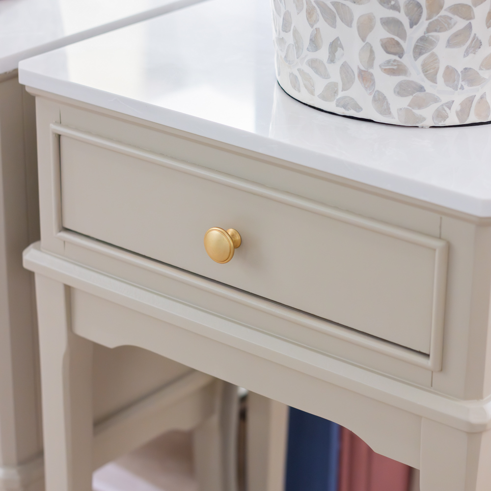 Monroe 1 dr accent table with marble top stone