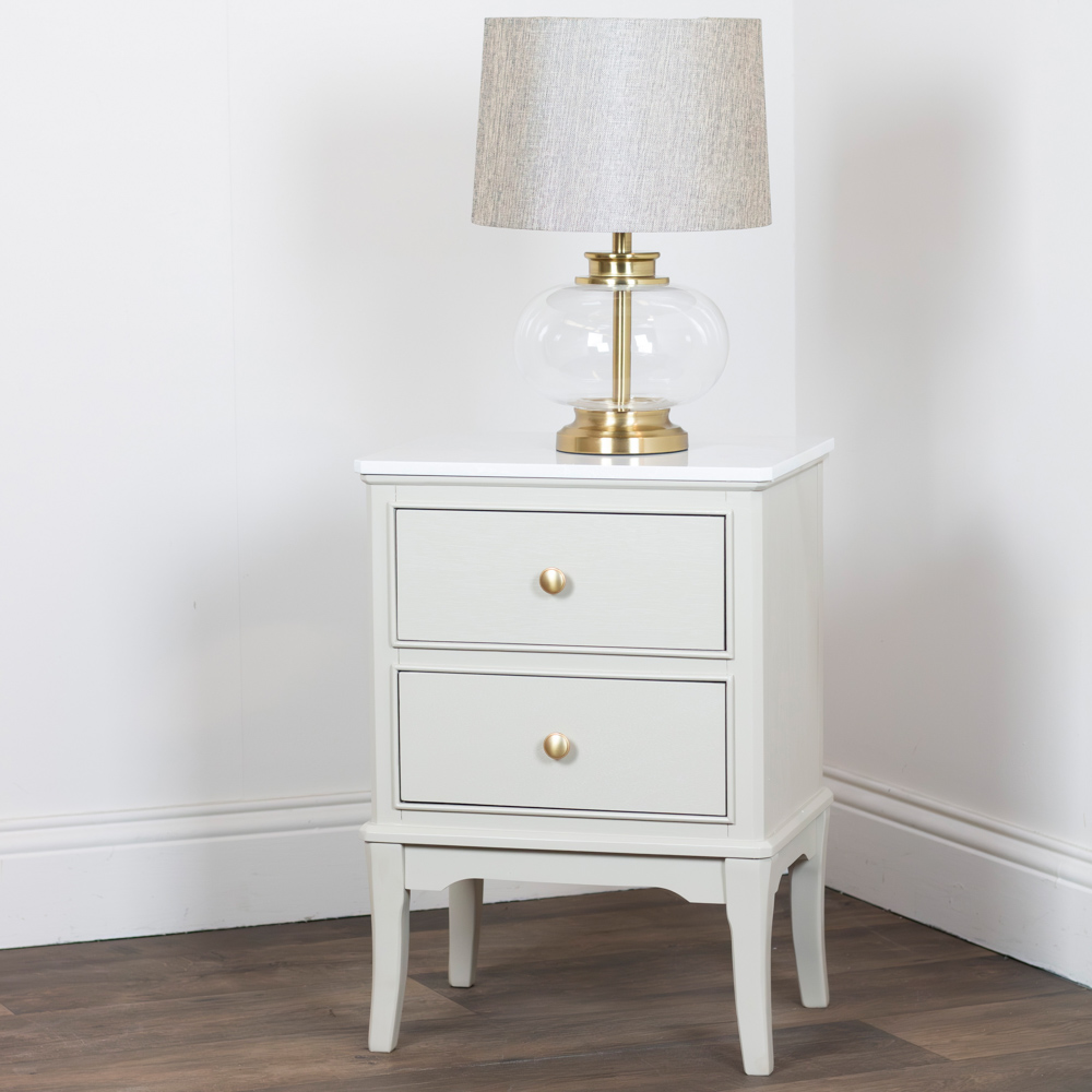 Monroe 2 dr accent table with marble top stone