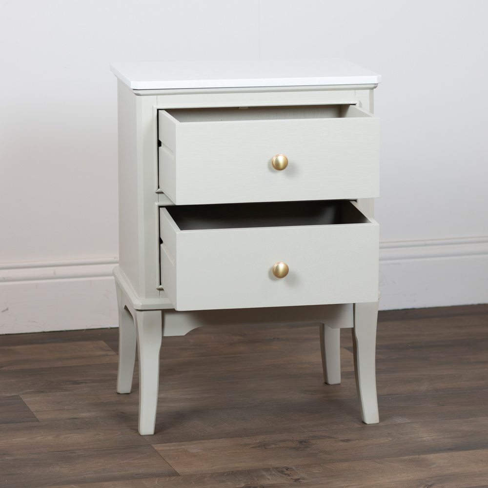 Monroe 2 dr accent table with marble top stone