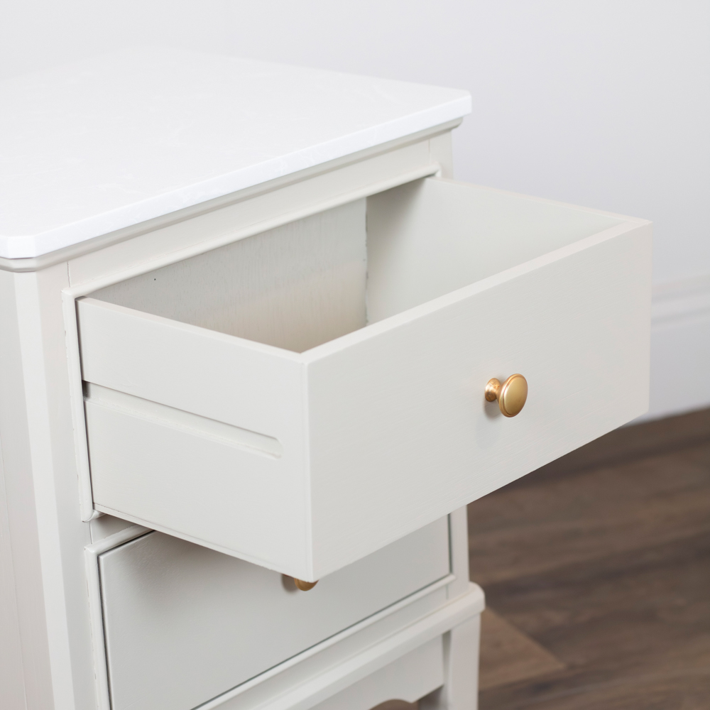 Monroe 2 dr accent table with marble top stone
