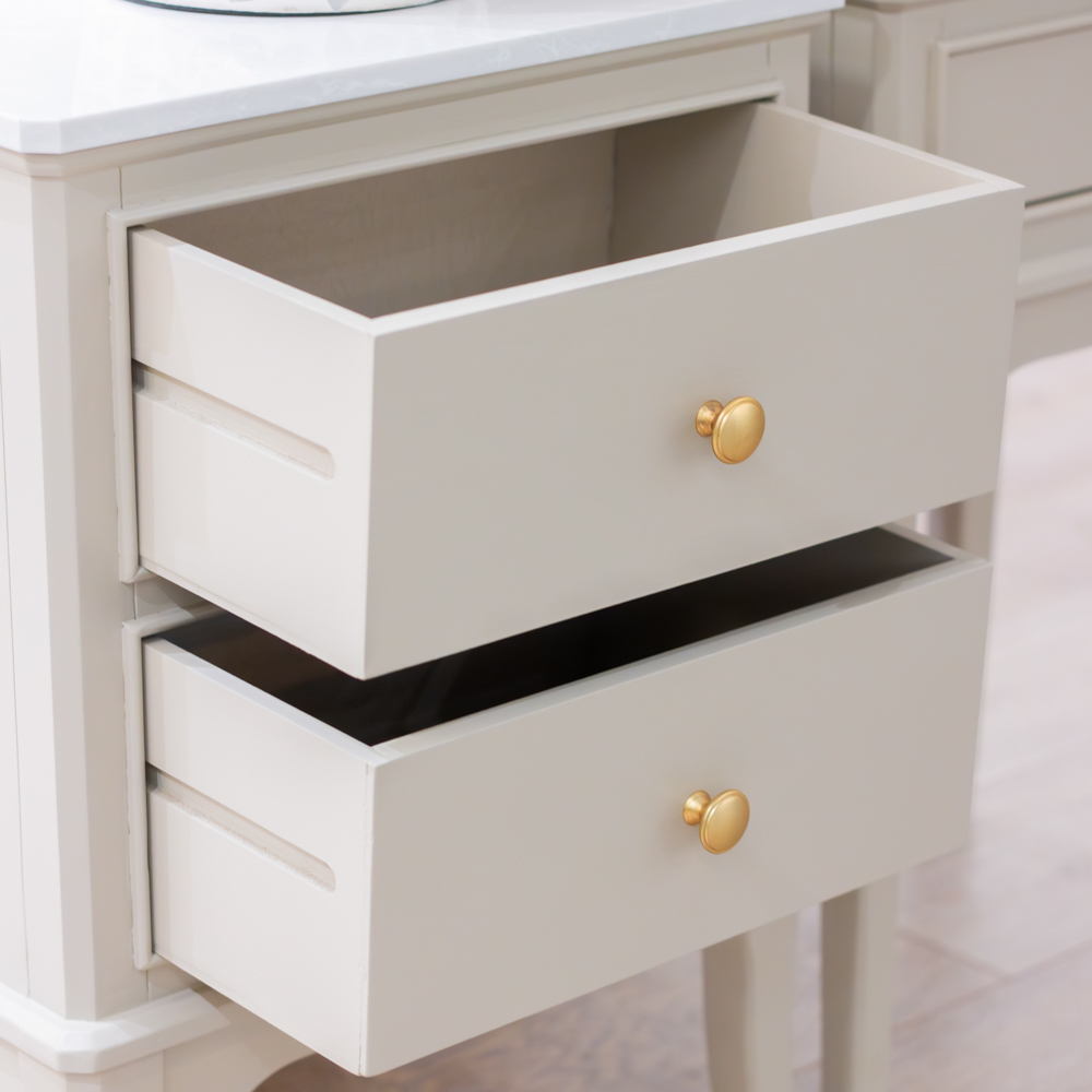 Monroe 2 dr accent table with marble top stone
