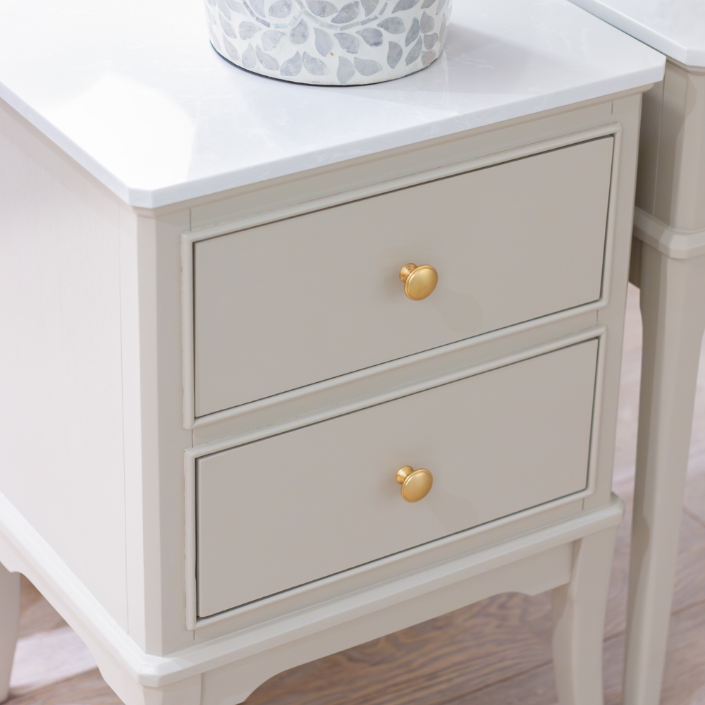 Monroe 2 dr accent table with marble top stone