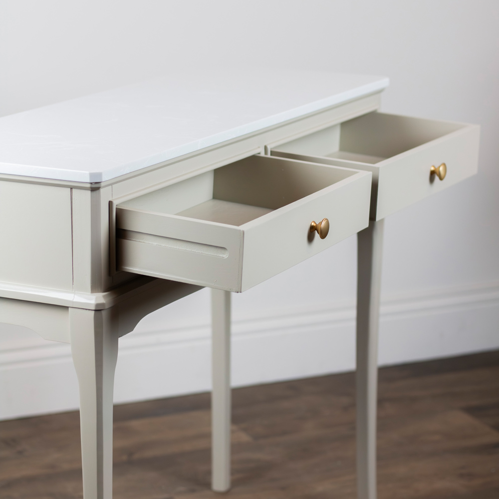 Monroe 2 dr console with marble top stone