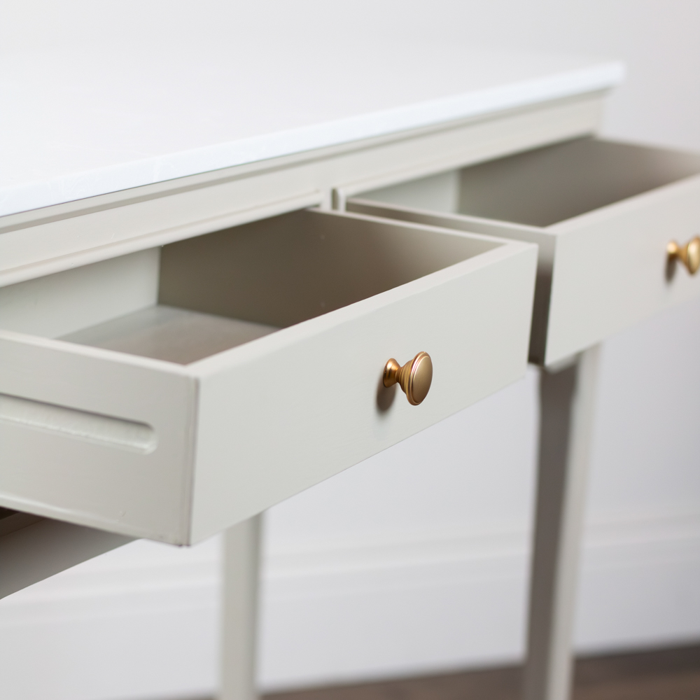 Monroe 2 dr console with marble top stone