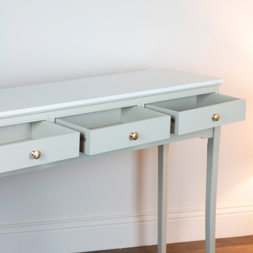 Monroe 3 dr console with marble top stone