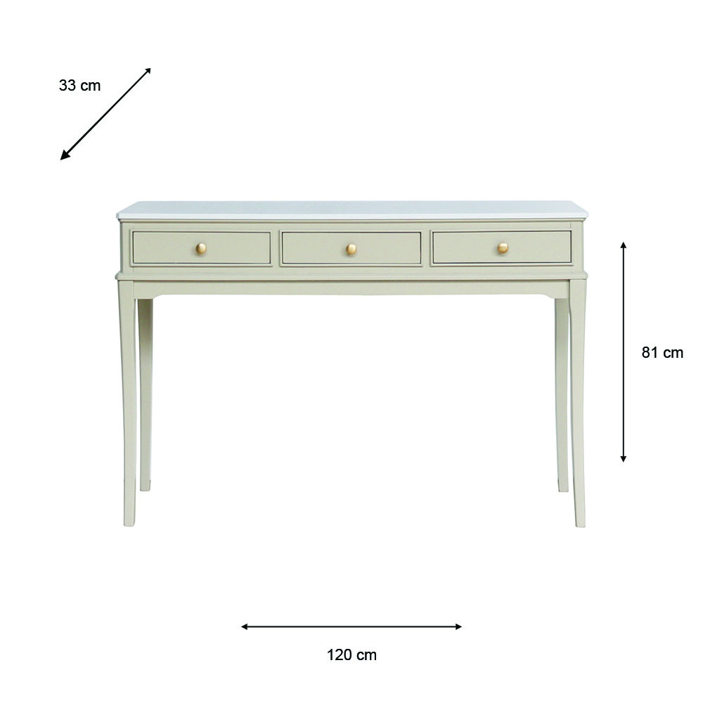 Monroe 3 dr console with marble top stone