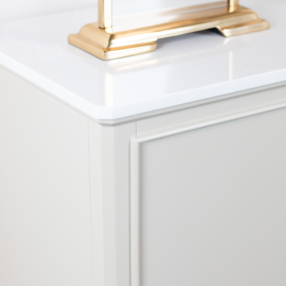 Monroe 2 door cabinet with marble top stone