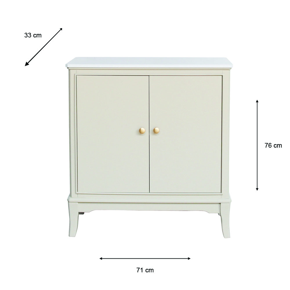 Monroe 2 door cabinet with marble top stone