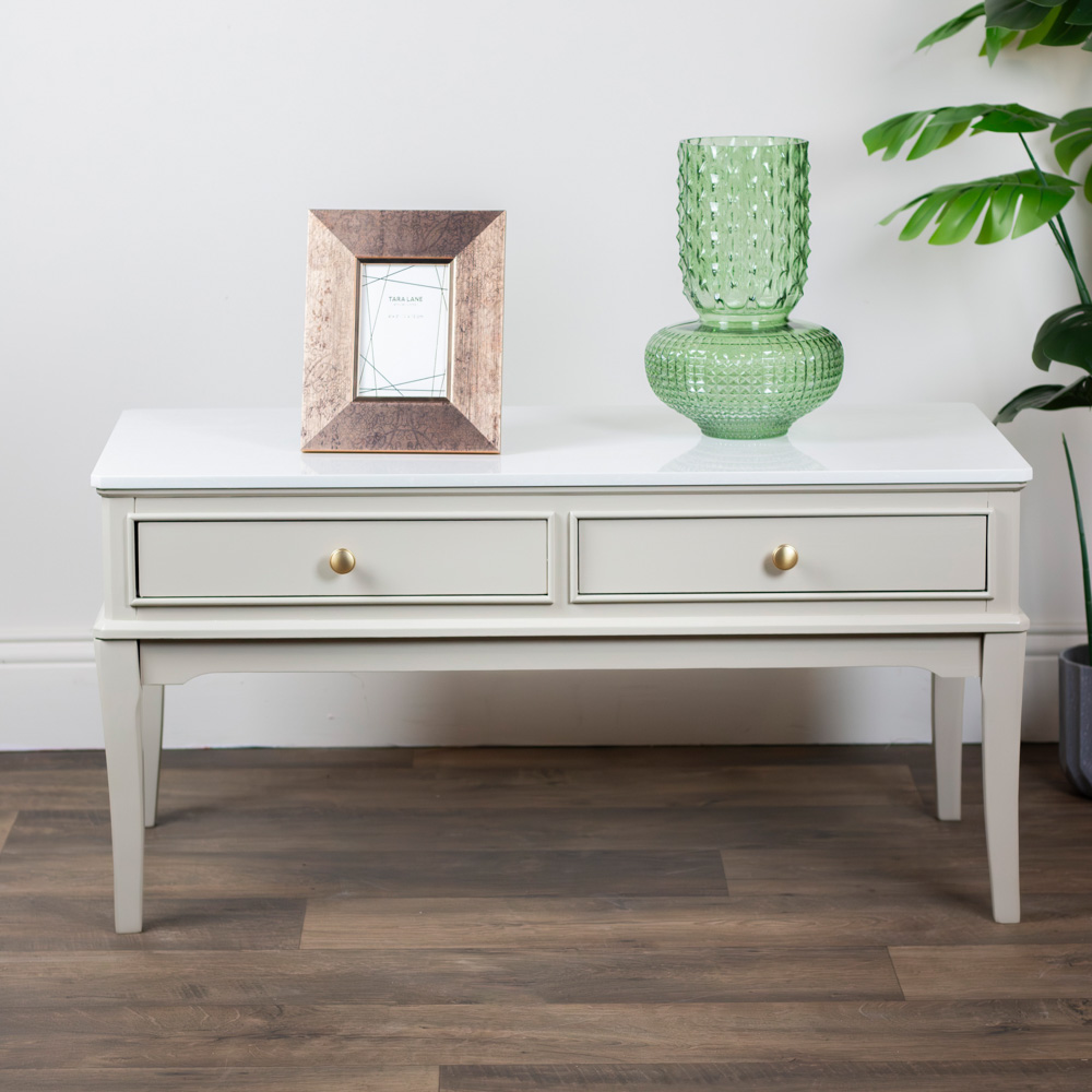 Monroe coffee table with marble top stone
