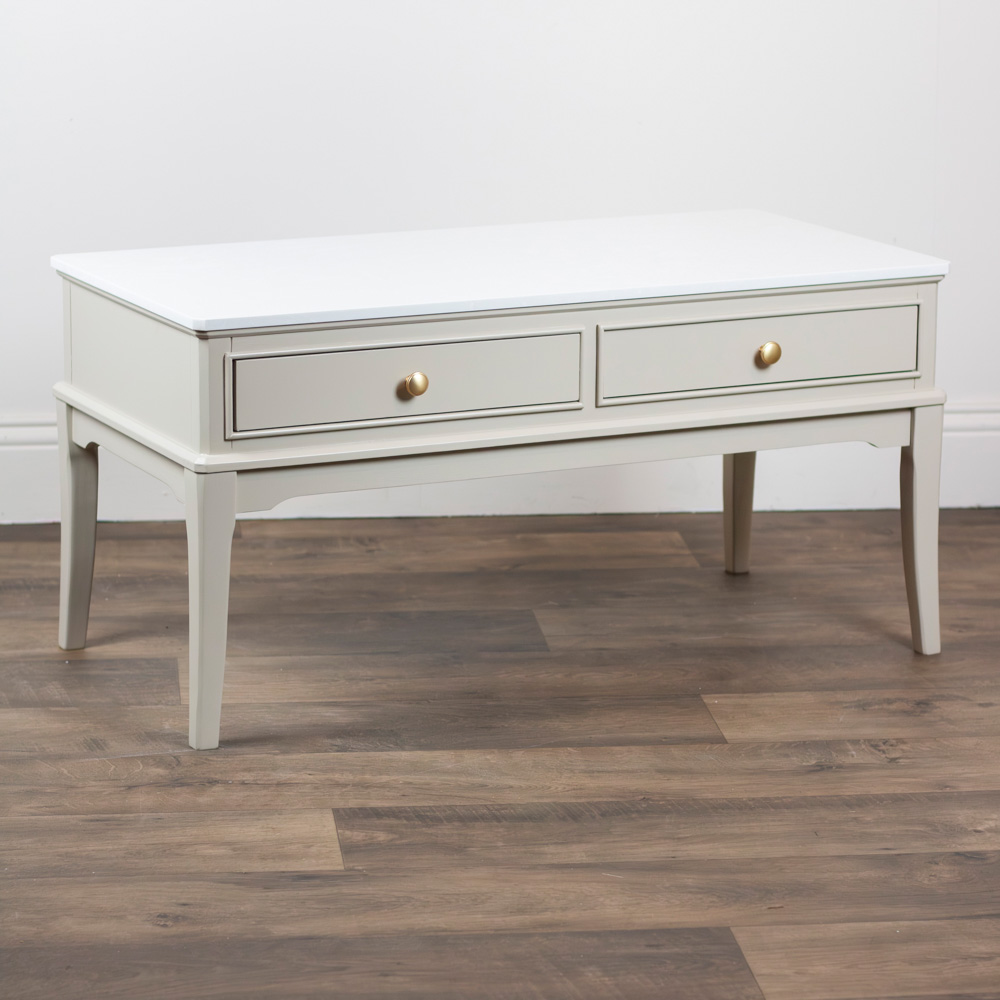 Monroe coffee table with marble top stone