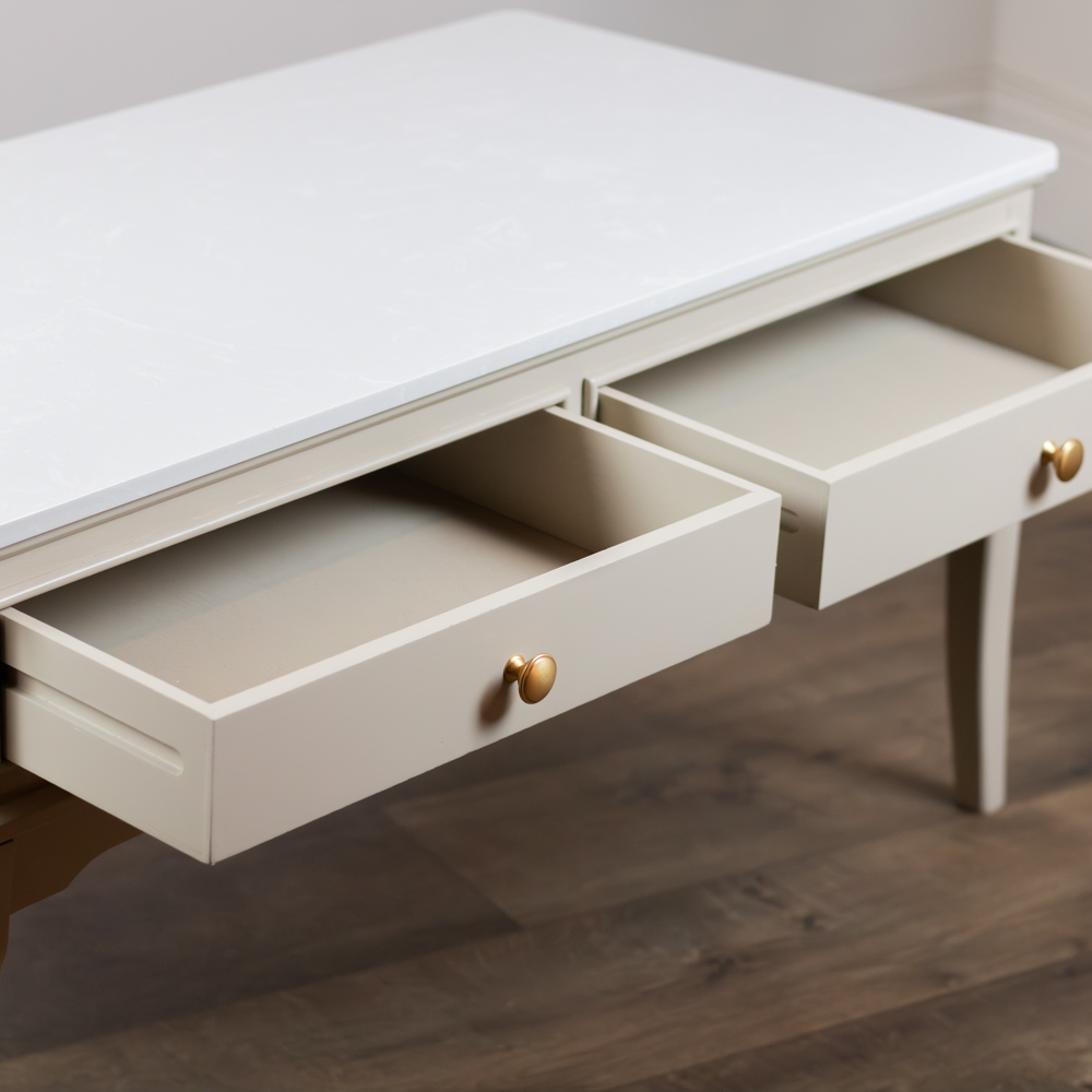 Monroe coffee table with marble top stone