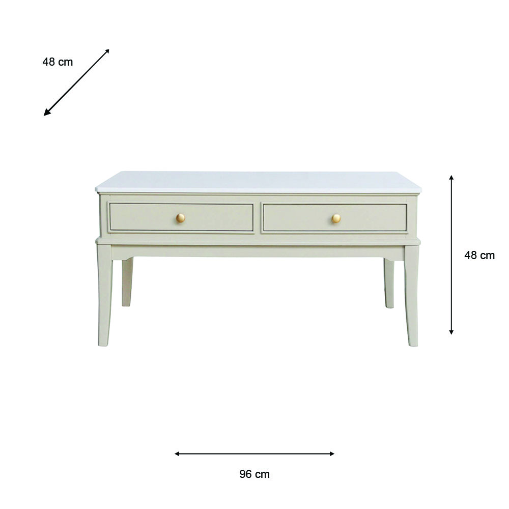 Monroe coffee table with marble top stone
