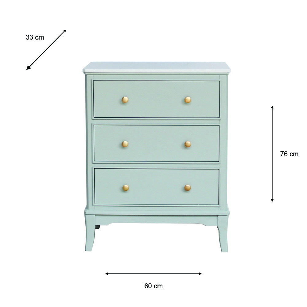 Monroe large 3 dr locker with marble top sage