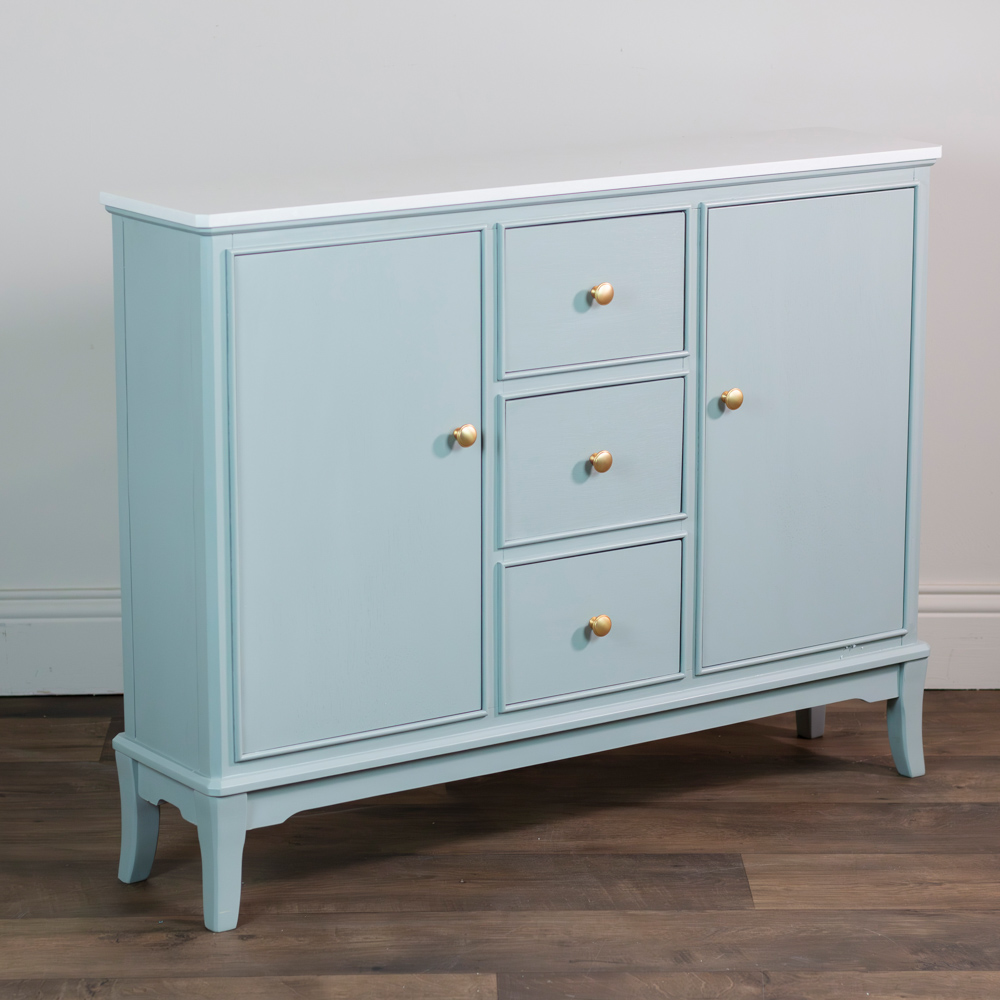 Monroe slim sideboard with marble top sage