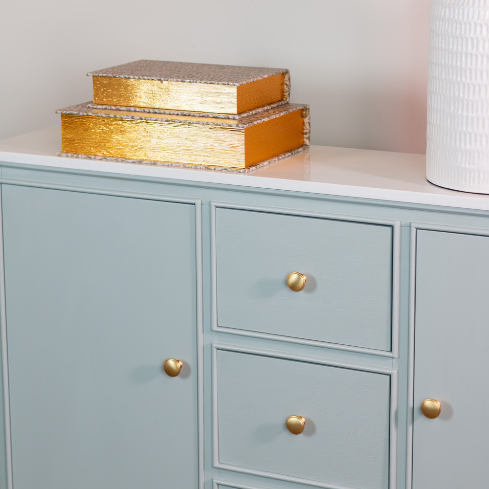 Monroe slim sideboard with marble top sage