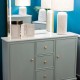 Monroe slim sideboard with marble top sage