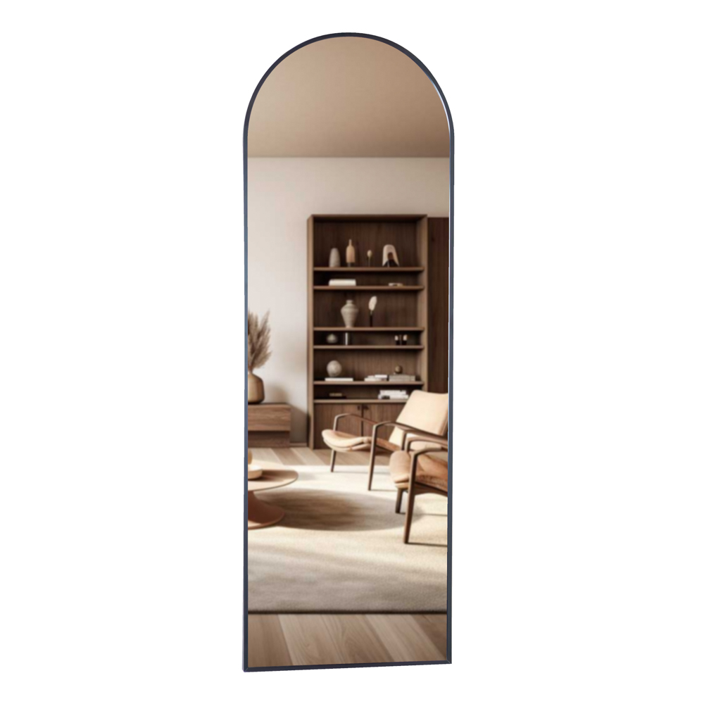Modena arch wall mirror black 40x120cm