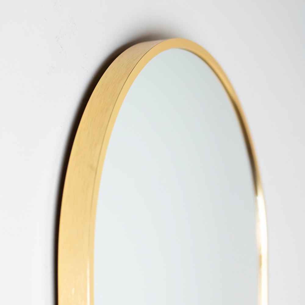 Modena pill shape mirror gold 40x120cm