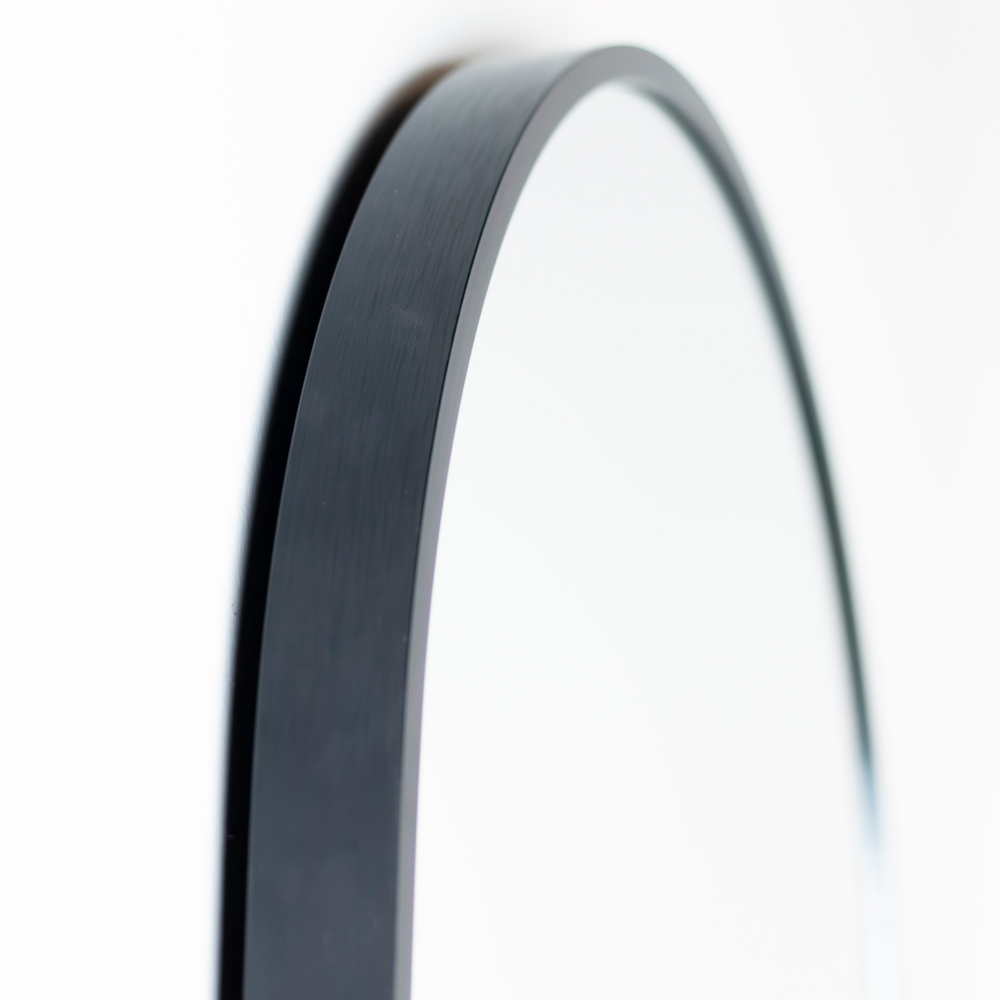 Modena pill shape mirror black 40x120cm